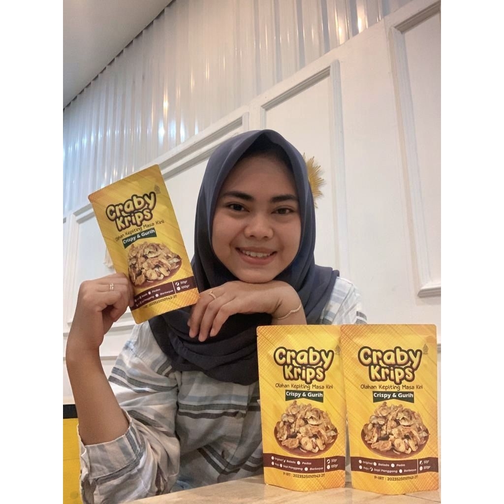 Cemilan Craby krips olahan lepiting masakini 100 gr premium halal