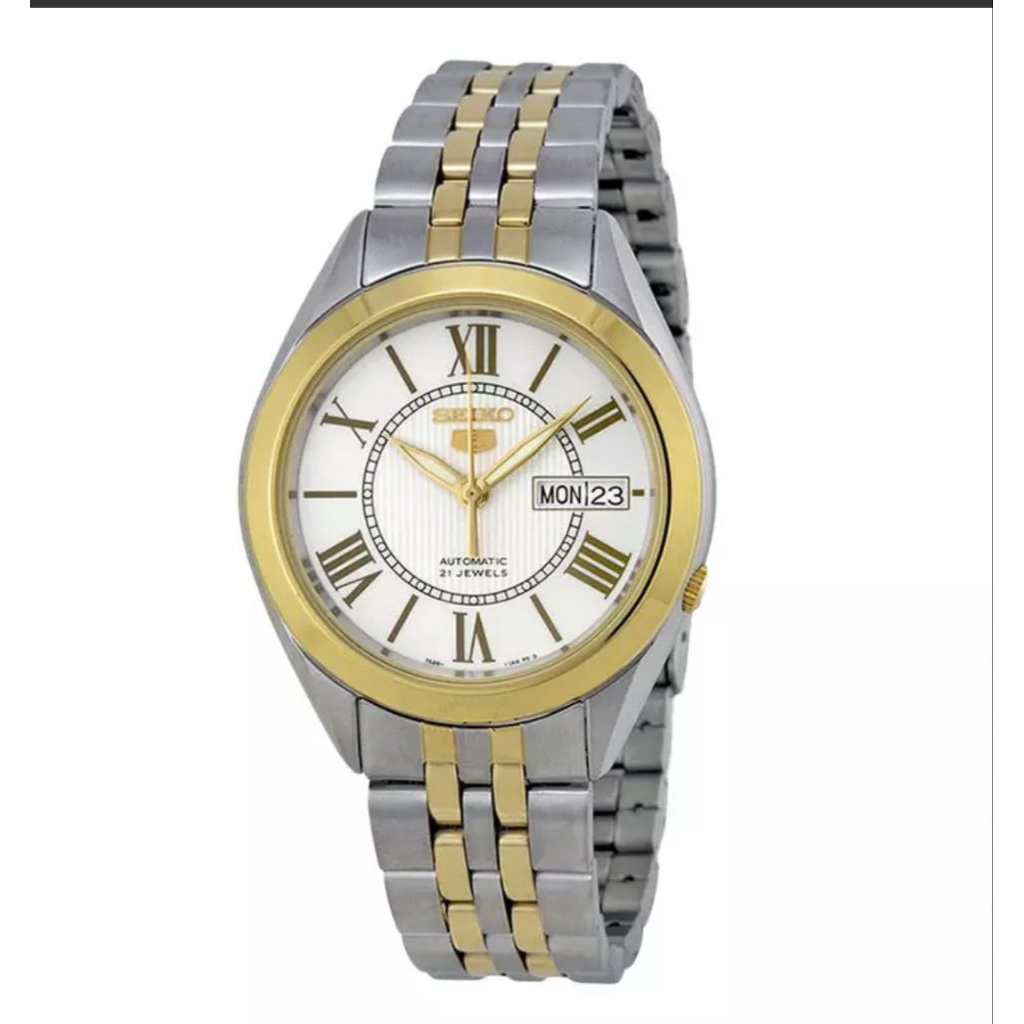 JAM TANGAN PRIA SEIKO 5 SNKL36K1 SNKL36 AUTOMATIC SILVER GOLD ORIGINAL
