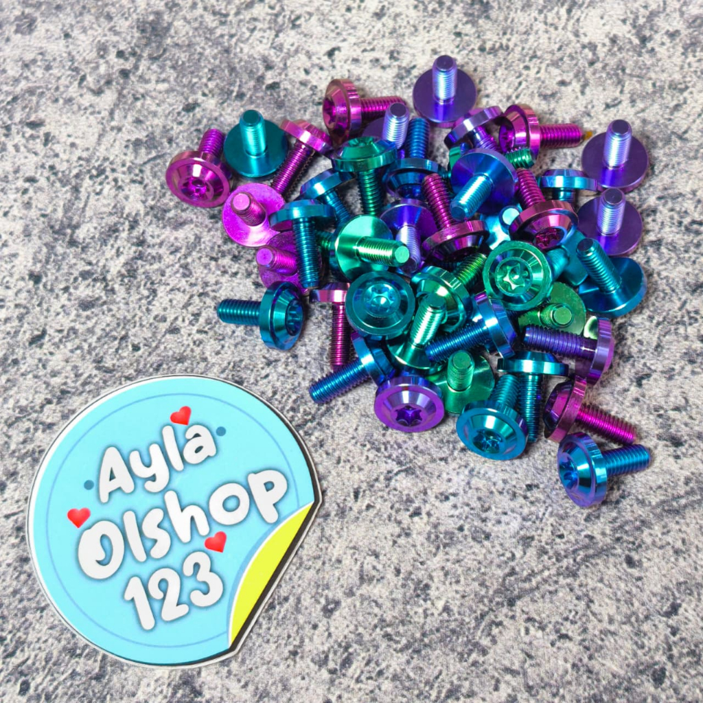 Baut tameng knalpot vario 125/150 beat mio pcx nmax titanium / baut tameng knalpot titanium