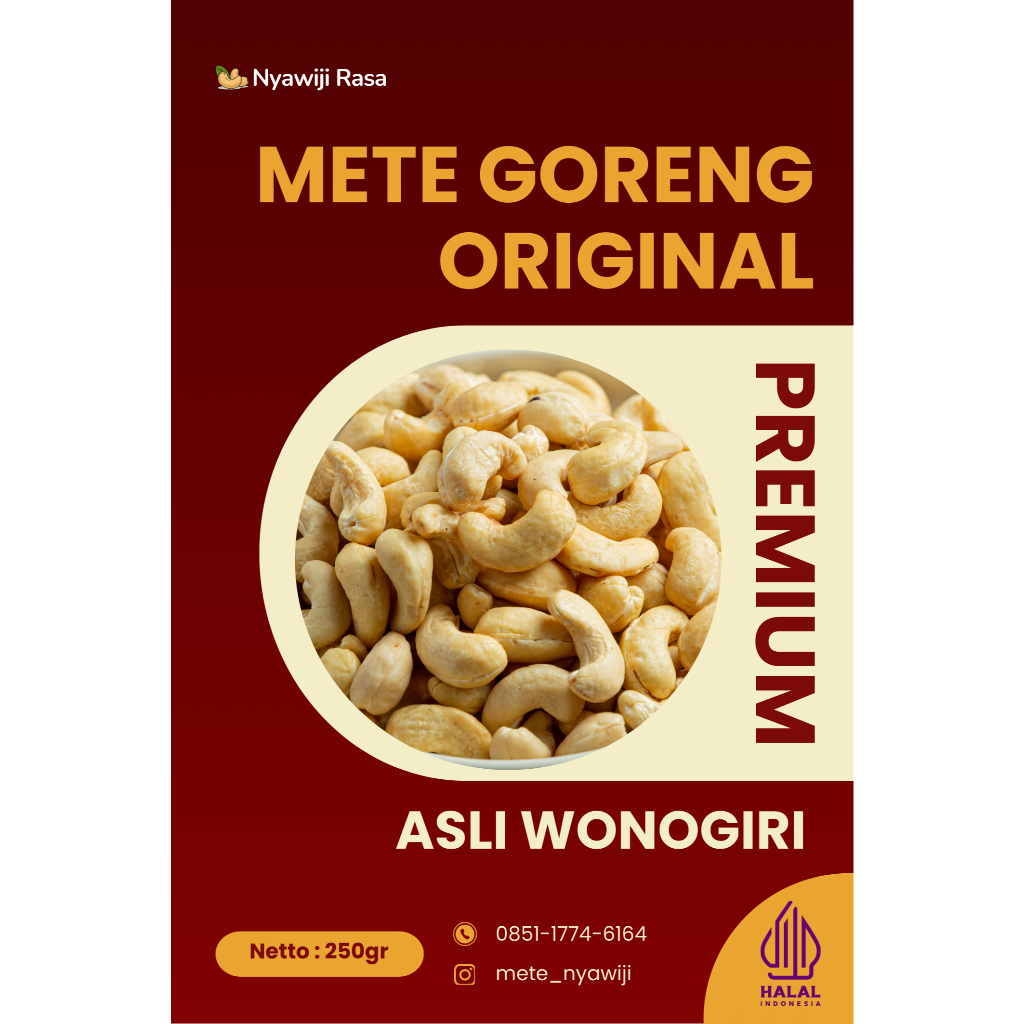 Mete Premium Goreng Original |  Renyah & Fresh | Kemasan 250gr / 500gr / 1kg