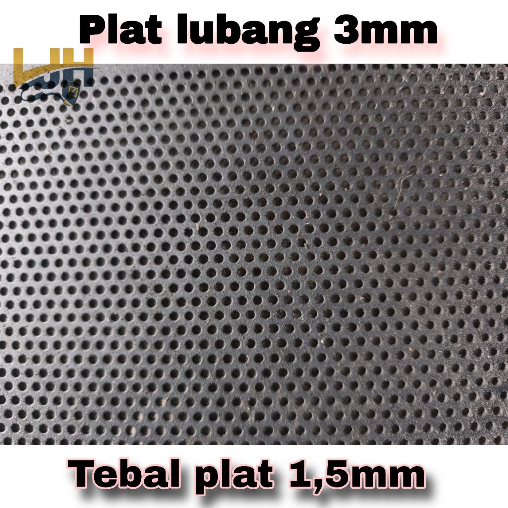 Plat lubang 3mm , tebal 1,5mm. plate perforated bulat.