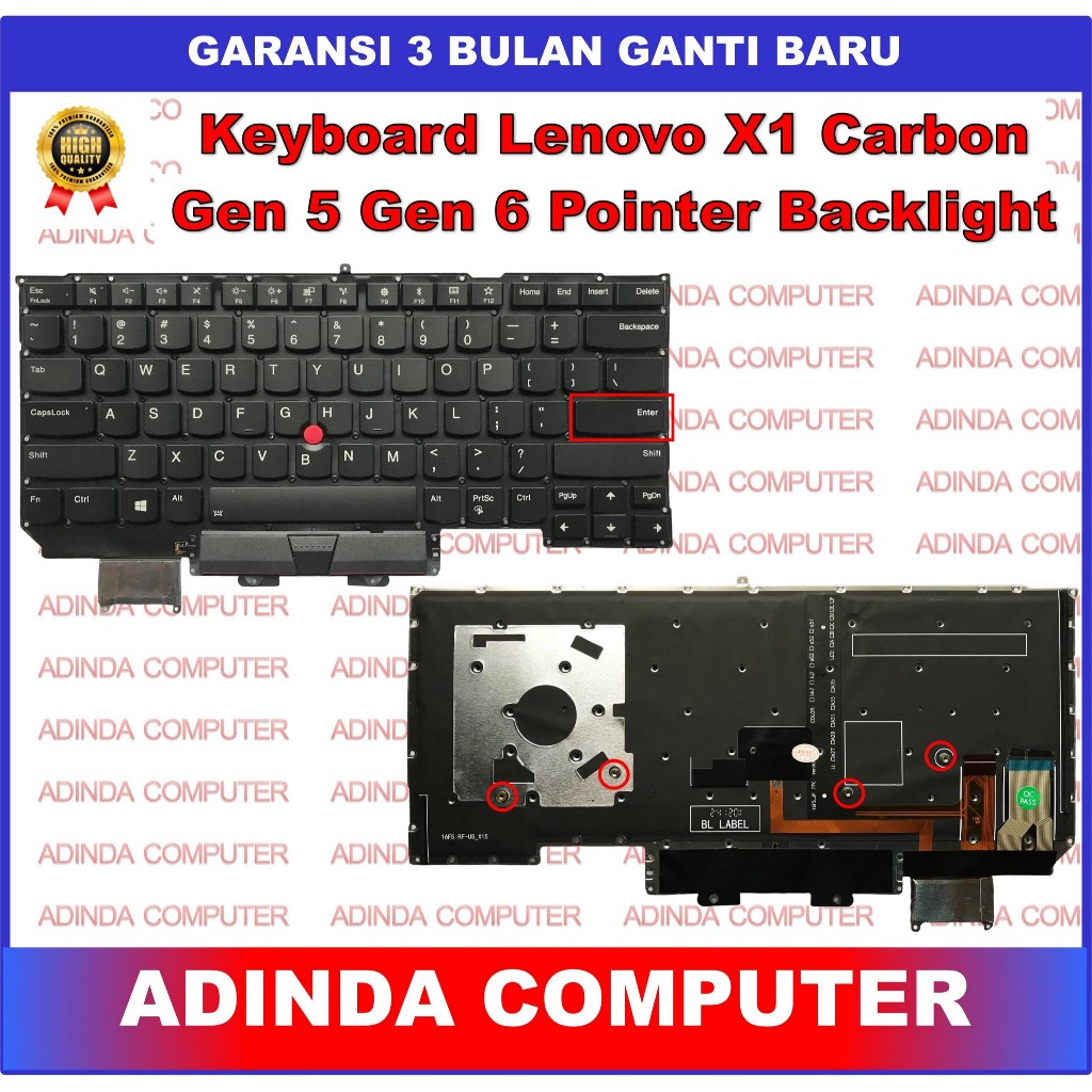 Keyboard Lenovo Thinkpad X1 Carbon Gen5 Gen 5 Gen6 Gen 6 5th gen 6th gen 2017 2018 Pointer Backlight