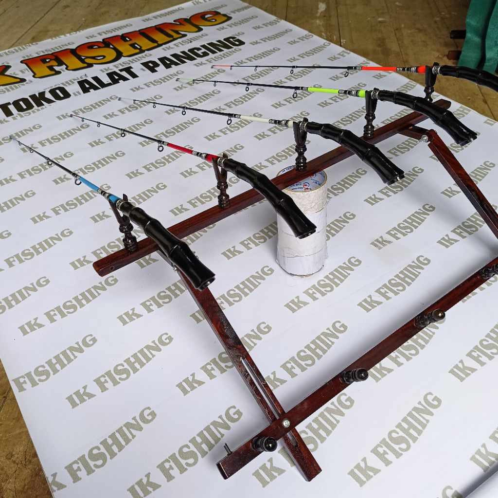 set joran timbang sonokeling set 5 joran+setandar Sonokeling