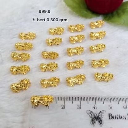 Charm emas naga dragon jilin 24k 999 hongkong
