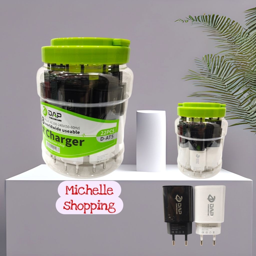 Batok DAP D-AT5 1usb 2.4A Original Adaptor DAP D-AT5 2.4A 12W 1usb Toples 22pcs
