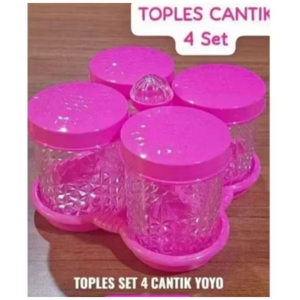 isi 4/5 toples nampan plastik sandy toples putar
