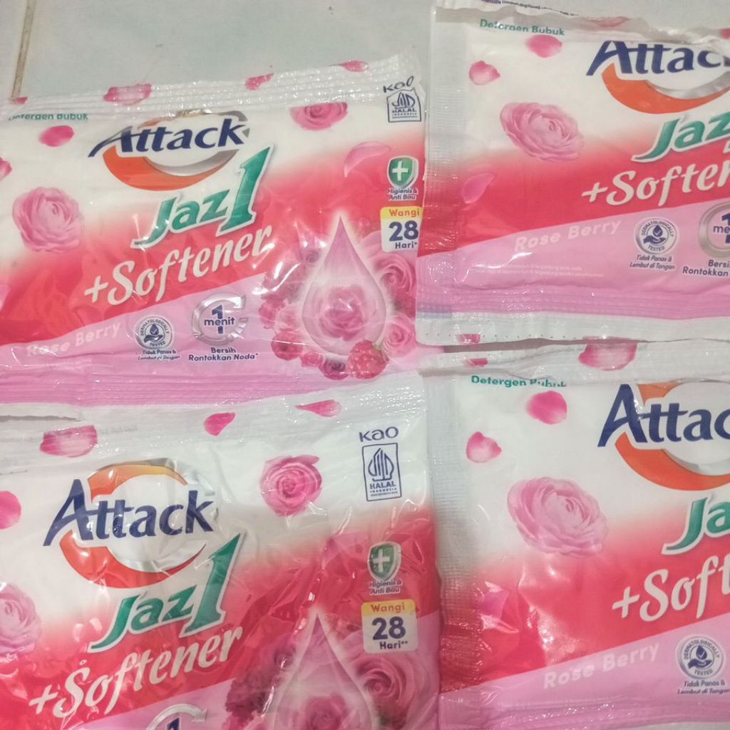 12 Sachet Detergen Attack Jazz1 - Rentang, Praktis, Efektif