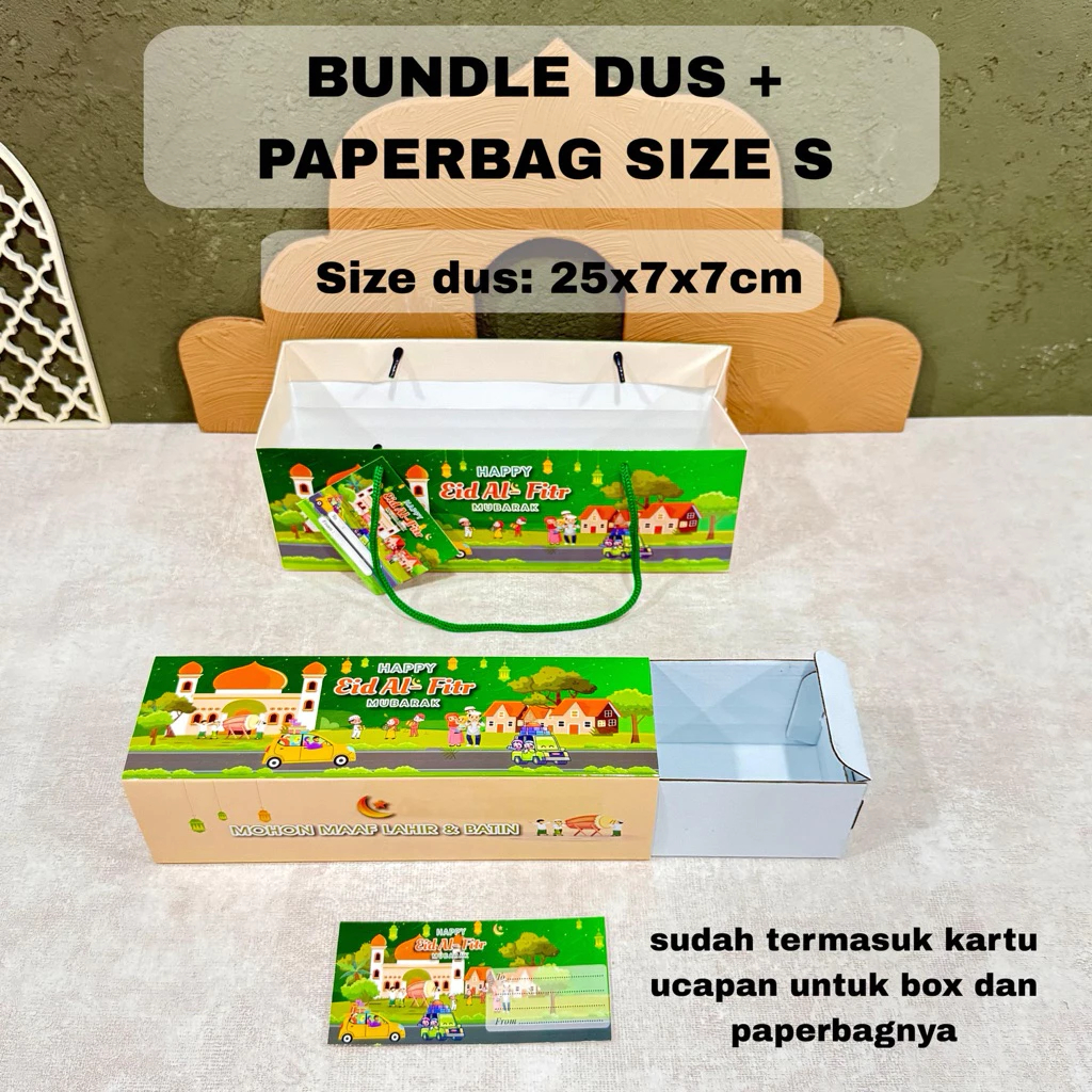 Box Sliding Kotak Bolu Gulung Lebaran Kardus Kotak Kue Bolu Eid Mubarak Packaging Hampers Idul Fitri