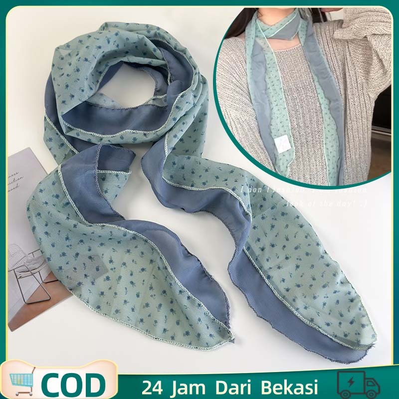 Scraft Leher Panjang Syal Leher Syal Leher Wanita Korea Scarf Leher Polos Ringan Dan Lapang