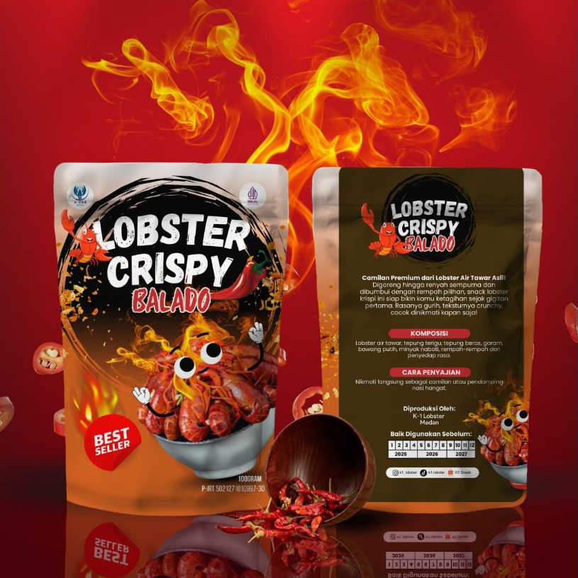 Cemilan Lobster Air Tawar Crispy 100 g Renyah Gurih