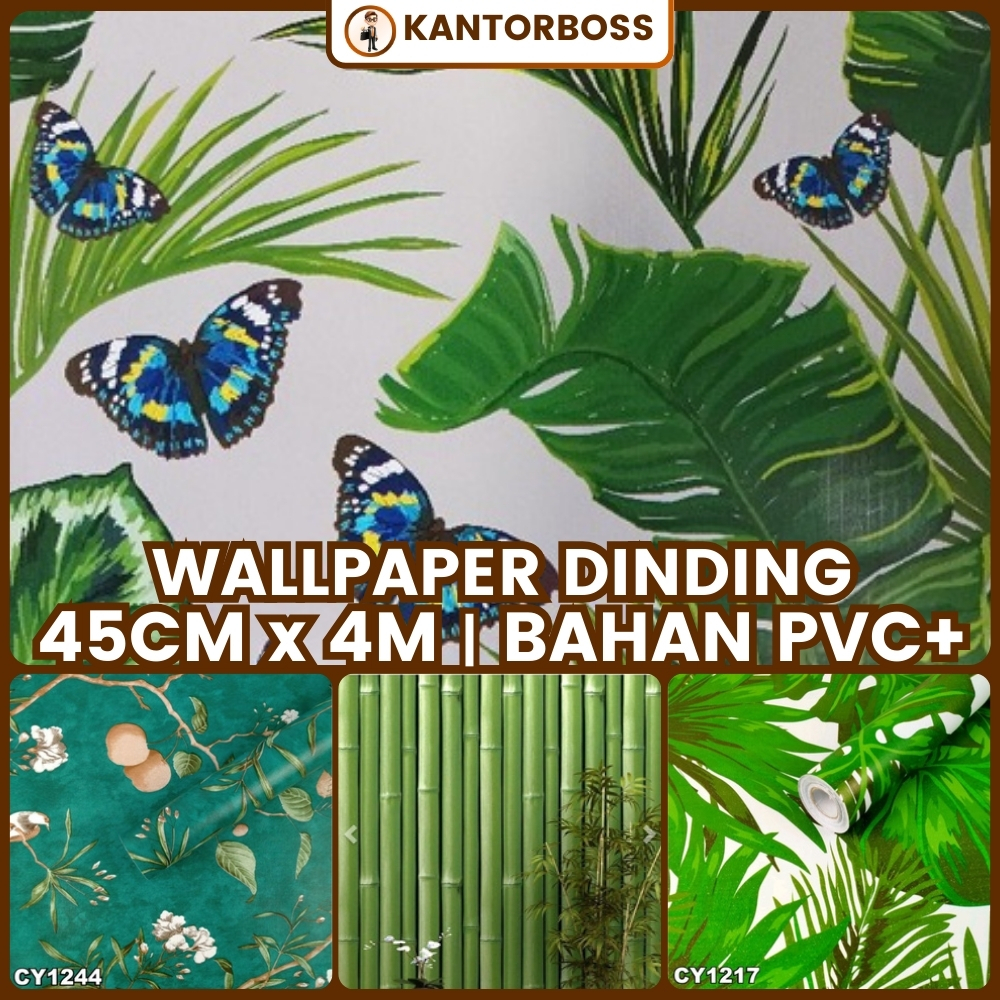 Wallpaper Sticker Dinding Motif Daun Hijau Wallsticker Dinding Motif Batu Bata Coklat Aesthetic