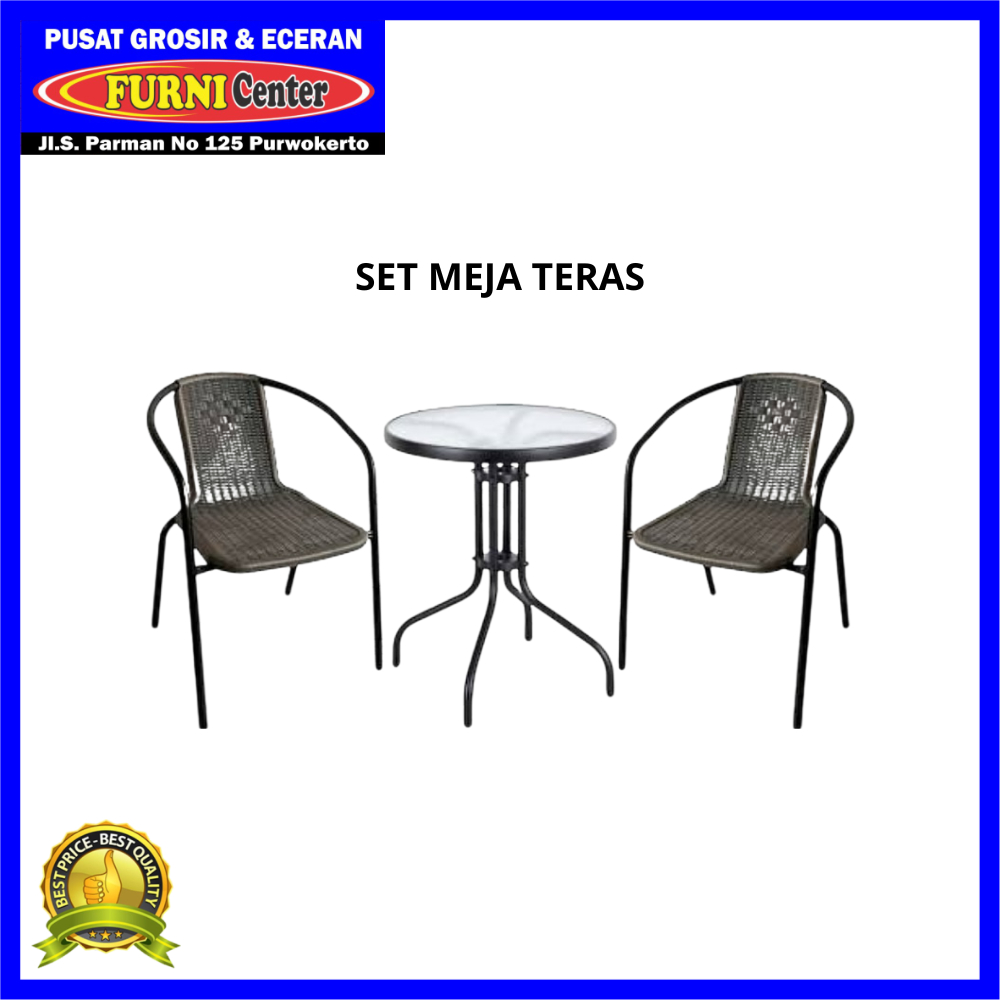 MEJA TERAS 2 KURSI + 1 MEJA MODEL ANYAMAN