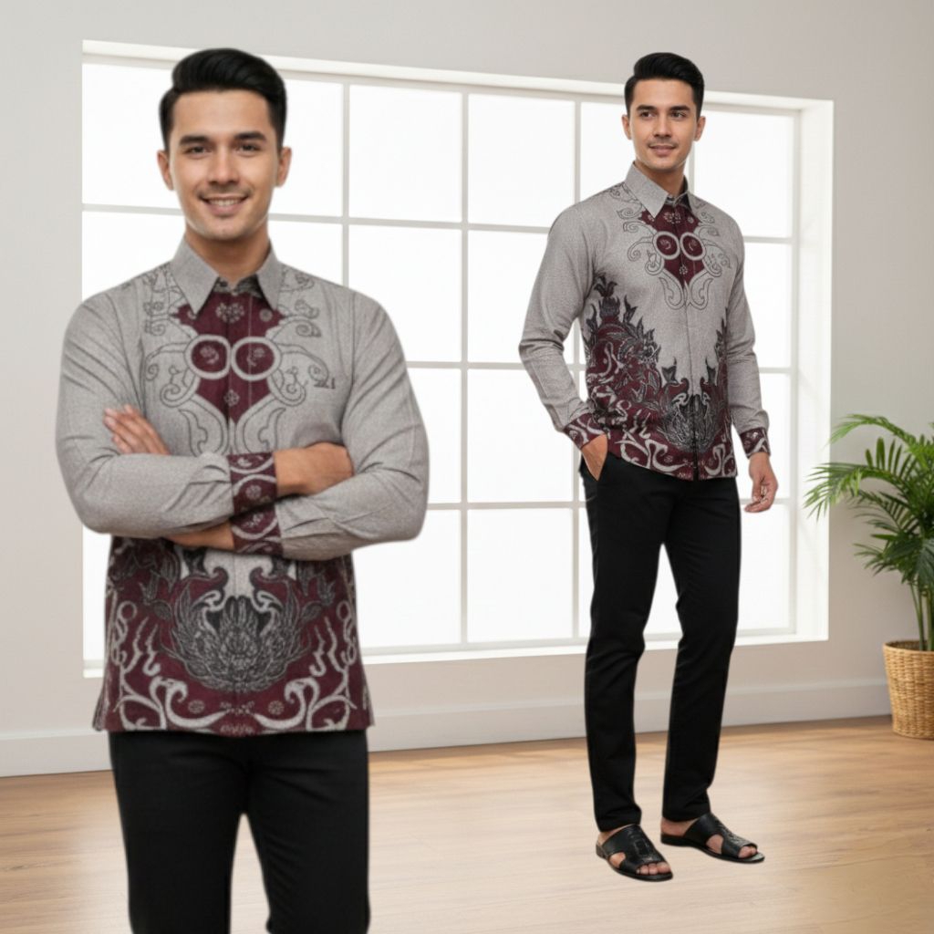 {Toko.Sky} Kemeja Batik Premium/Kemeja Batik Solo/Kemeja Batik Pria Dewasa