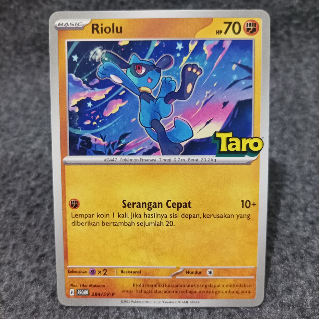 Pokemon indonesia TCG taro promo riolu 284/SV-P