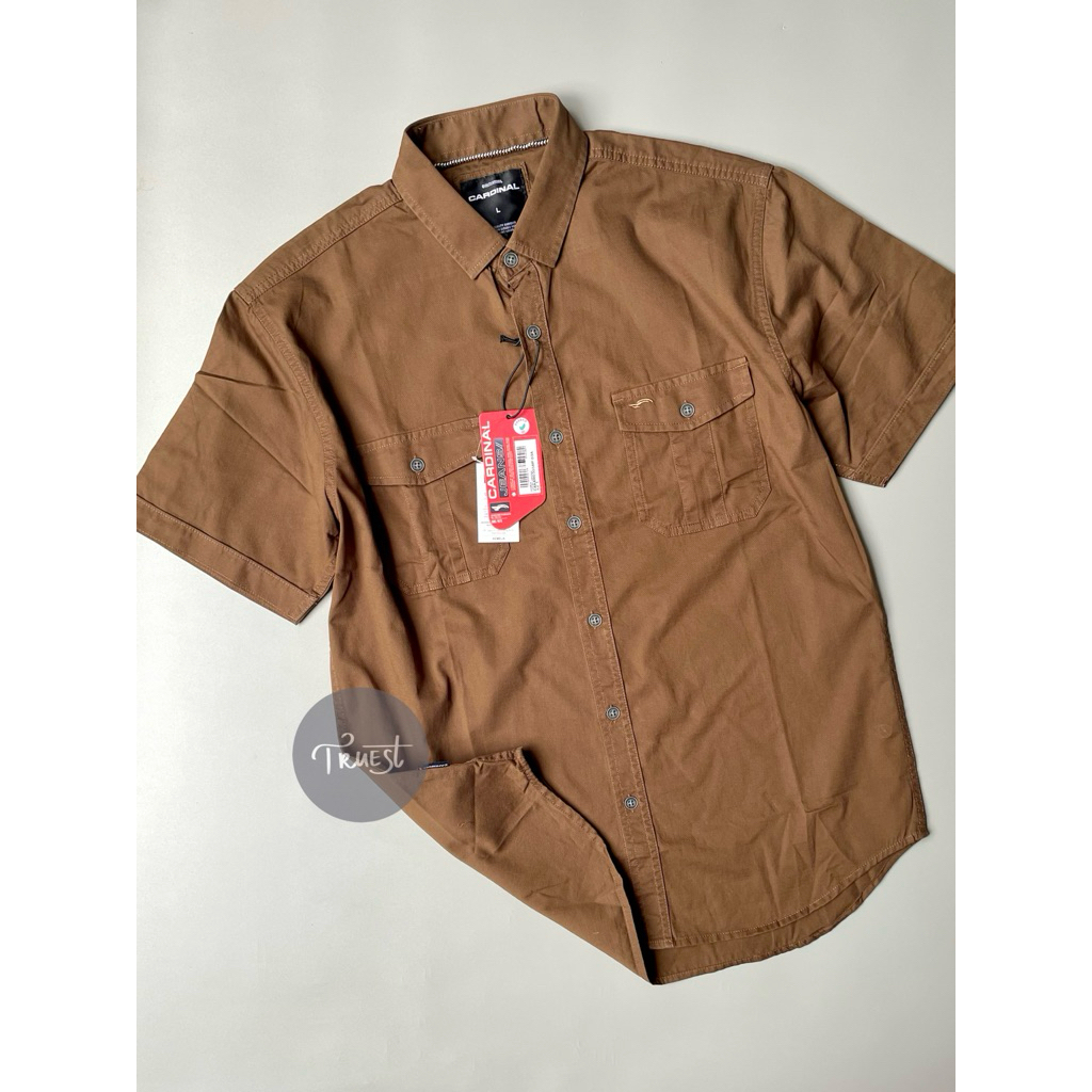 Kemeja Cardinal Lengan Pendek Original | Kemeja Cardinal Coklat Polos Original | Kemeja Cardinal Pol