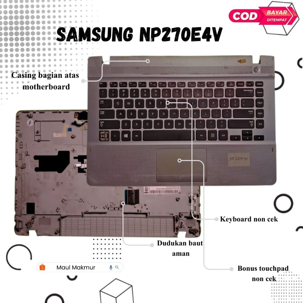 SECOND Casing Laptop Samsung NP270E4V NP270 | Casing C Bagian Atas Motherboard Laptop