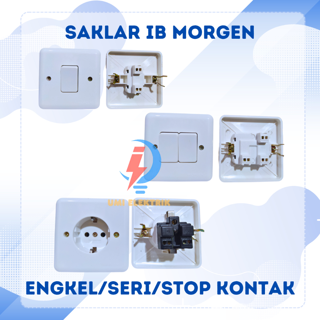 Saklar IB Morgen Engkel/Seri/Stop Kontak | Saklar Tanam Morgen Engkel Seri Stop Kontak