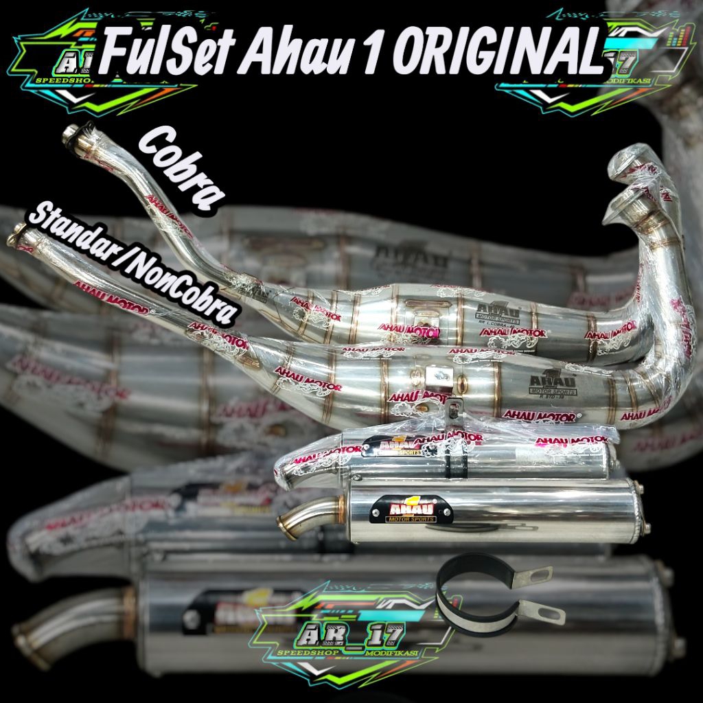 Knalpot AHAU One Ahau1 ORIGINAL Stainles Model Cobra Big Vol C 41 & NonCobra standar L 39 Kawasaki N