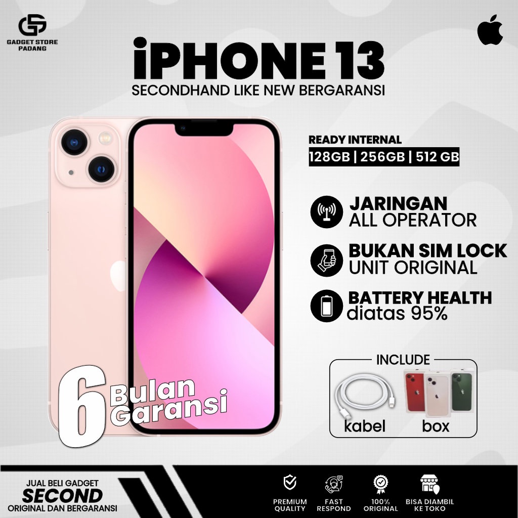 Iphone 13 128GB 256GB Second Ibox Mulus All Operator No Minus Original 100% Bergaransi 6 Bulan