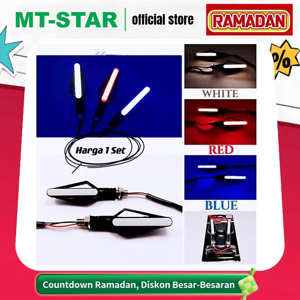 MT STAR Lampu Led Sein Running Led 2in1 Led Neon Running New Model Universal