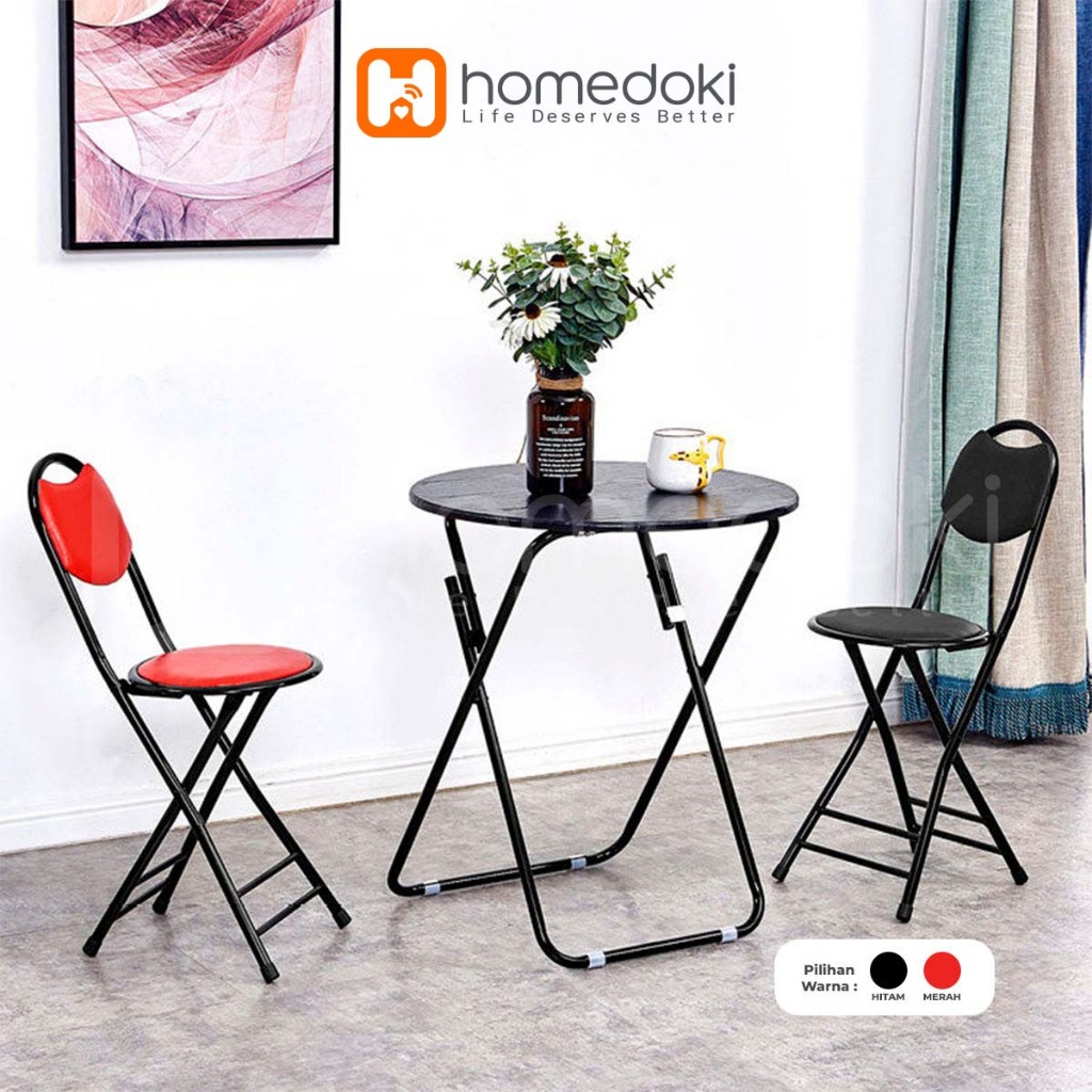 Homedoki Kursi Besi/Bangku Lipat/Kursi Lipat /Kursi Makan Minimalis/Bangku Besi Kecil