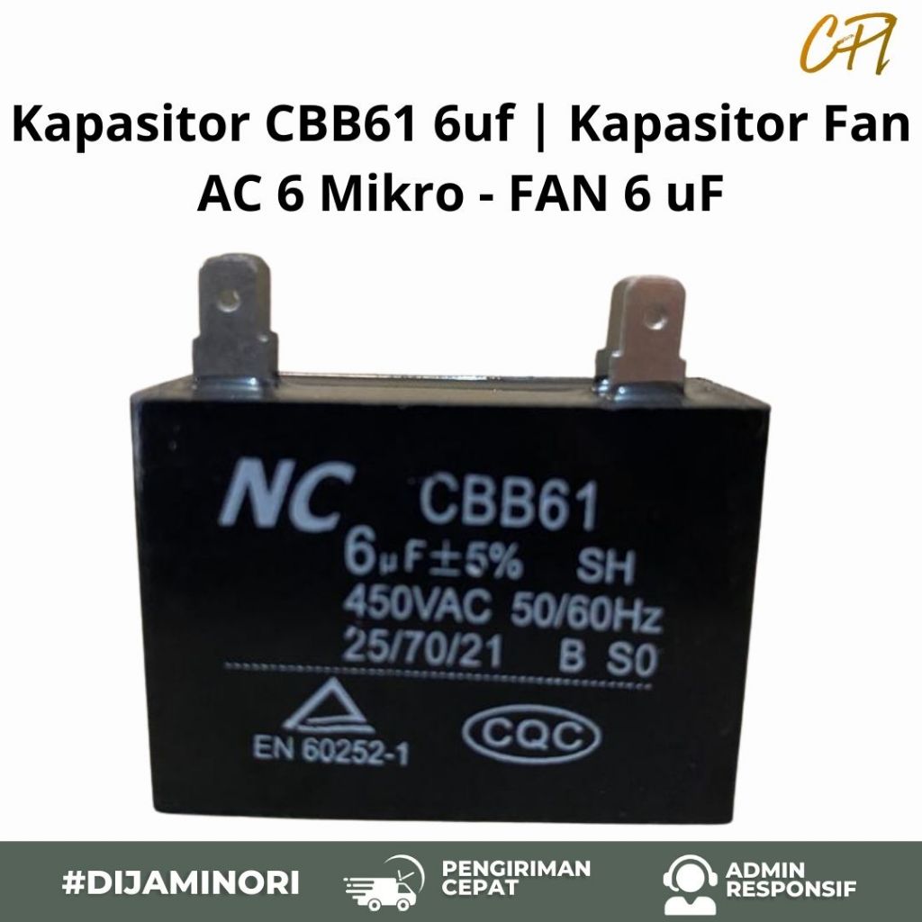 Kapasitor CBB61 6uf | Kapasitor Fan AC 6 Mikro - FAN 6 uF