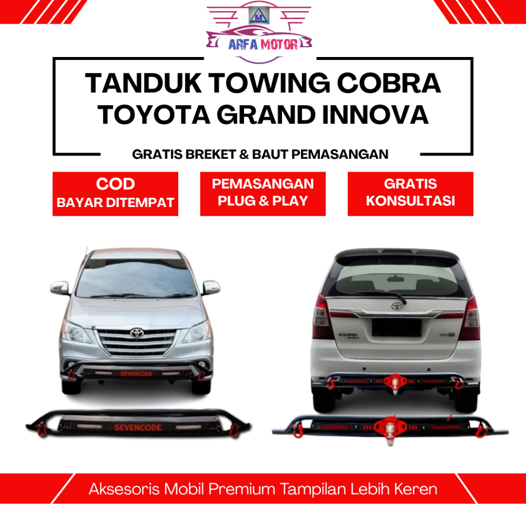 Paket Tanduk Depan Belakang Innova Lama Cobra Bumper Depan Belakang Innova Lama Cobra Besi Sevencode