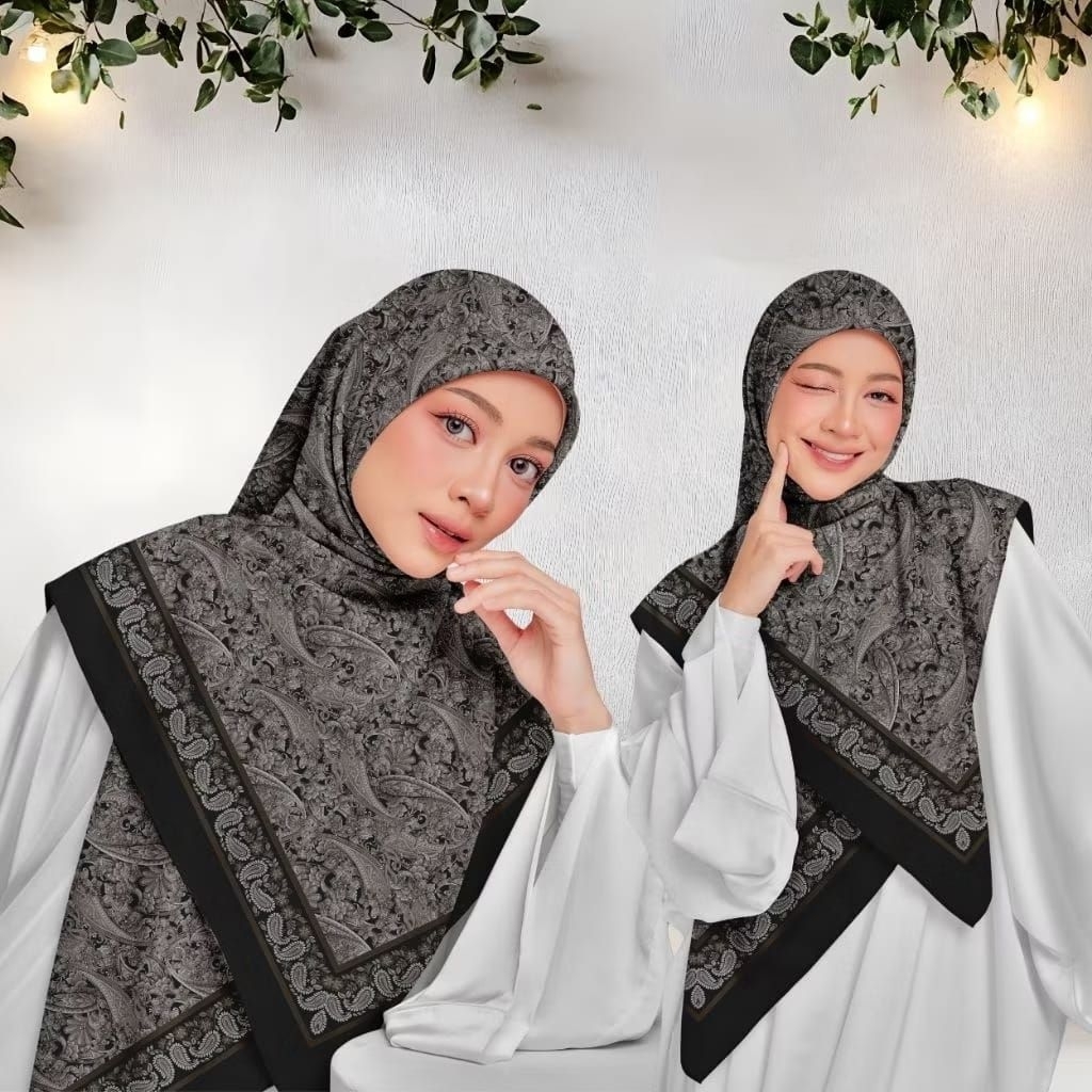 Kerudung Motif Batik Hijab Arabian Jilbab Printing Viscose