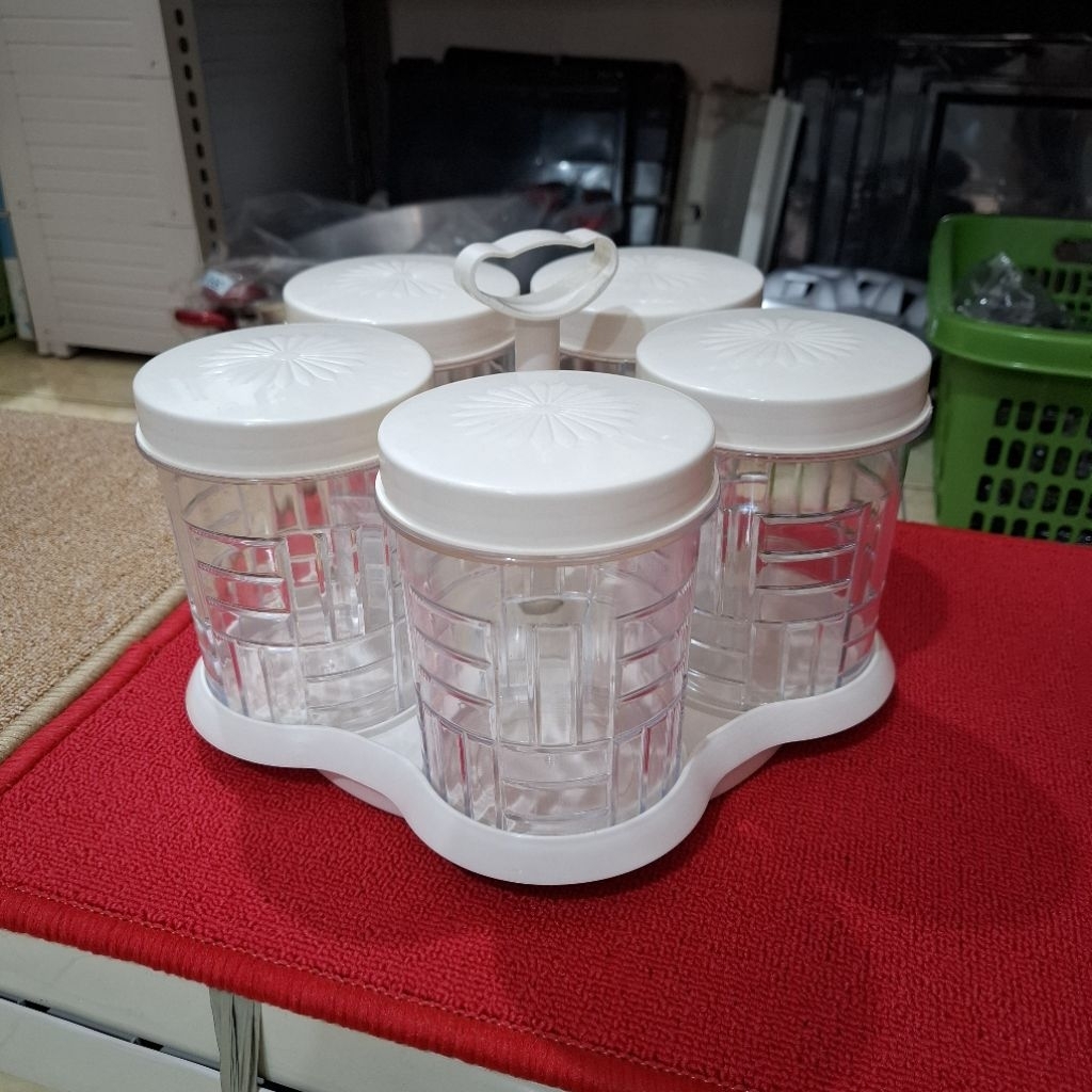 TOPLES GARASU 1 liter 5 set rotary/Toples nampan putar