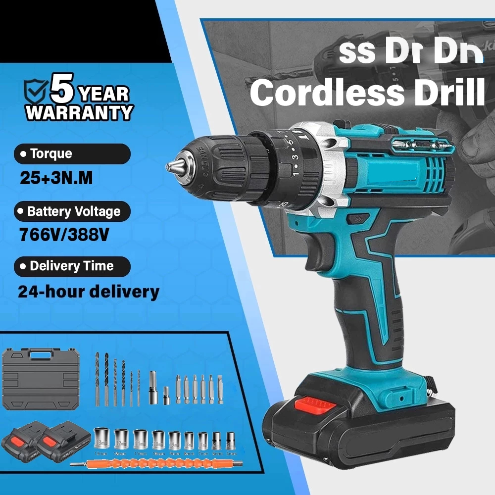 766V Mesin Bor Cordless Mesin Bor Baterai bor listrik Tangan Cordless murah bor tangan baterai Beton
