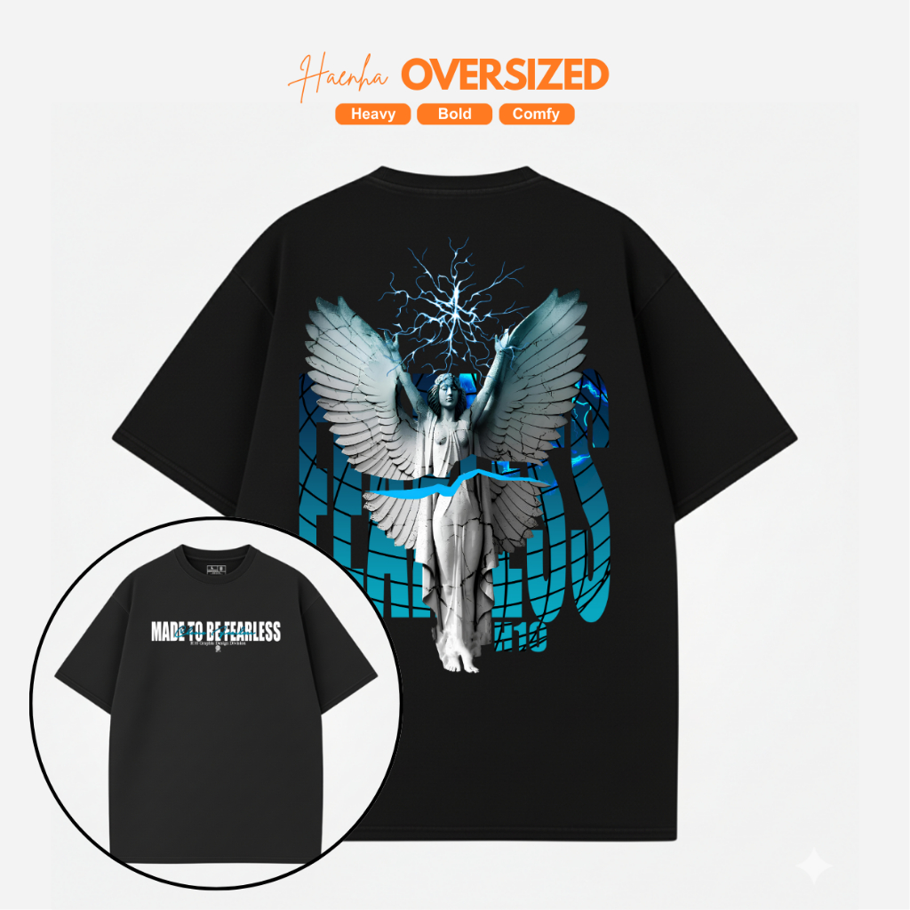 HAENHA Kaos Oversized Heavyweight Fearless Cotton Combed 16S