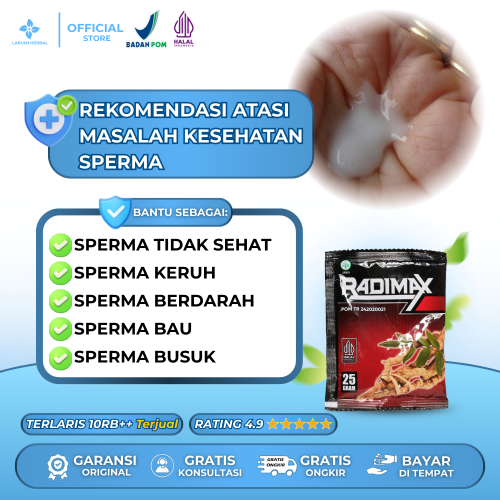 Herbal untuk atasi Sperma tidak sehat, Sperma keruh, Sperma merah (ada darah), Sperma kuning kehijau