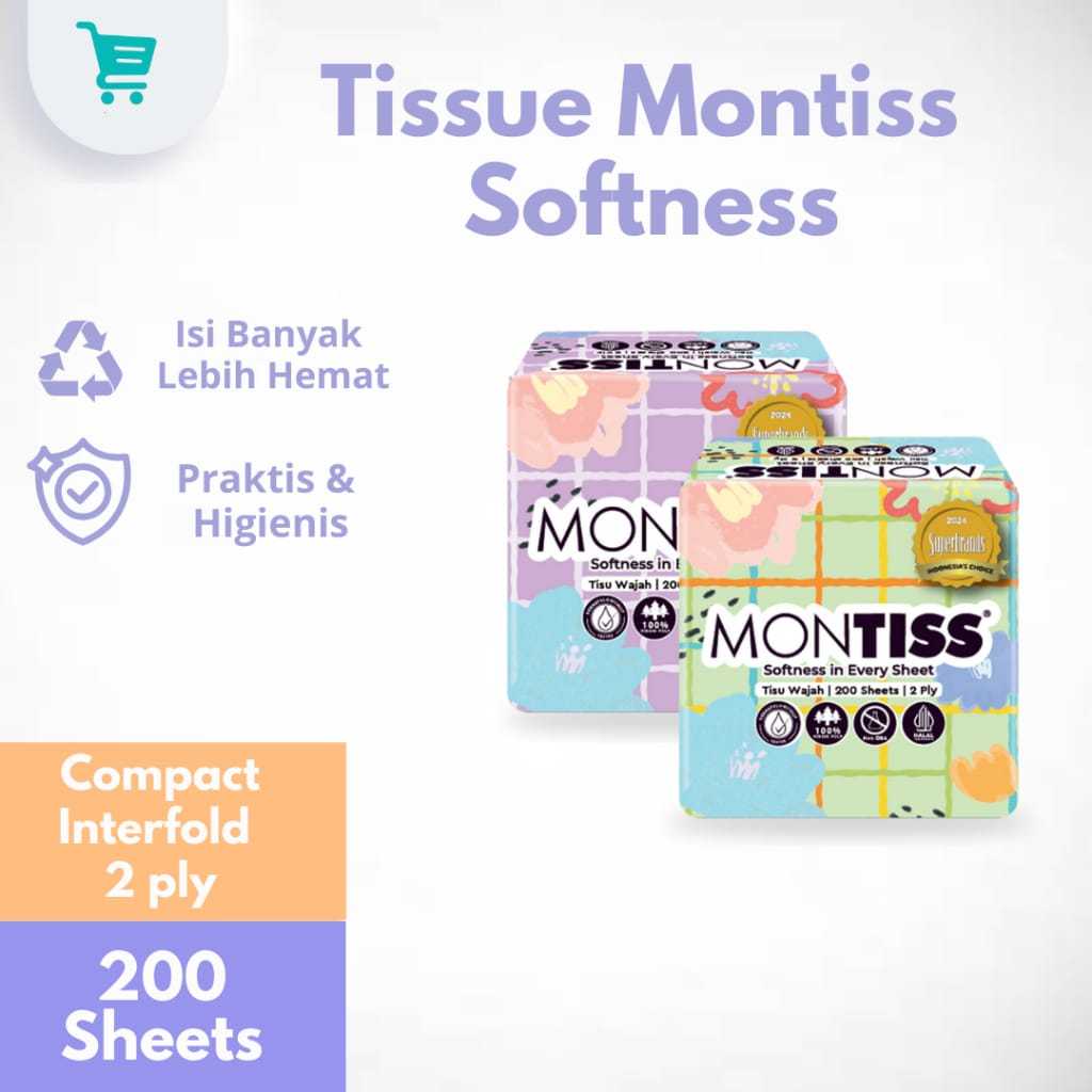 Montiss tisu-Montiss Compact Interfold Tissue 200 Sheets SB