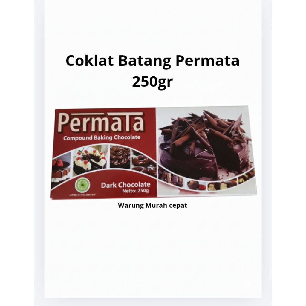 Coklat blok/coklat batang Permata 250gr compund bahan kue