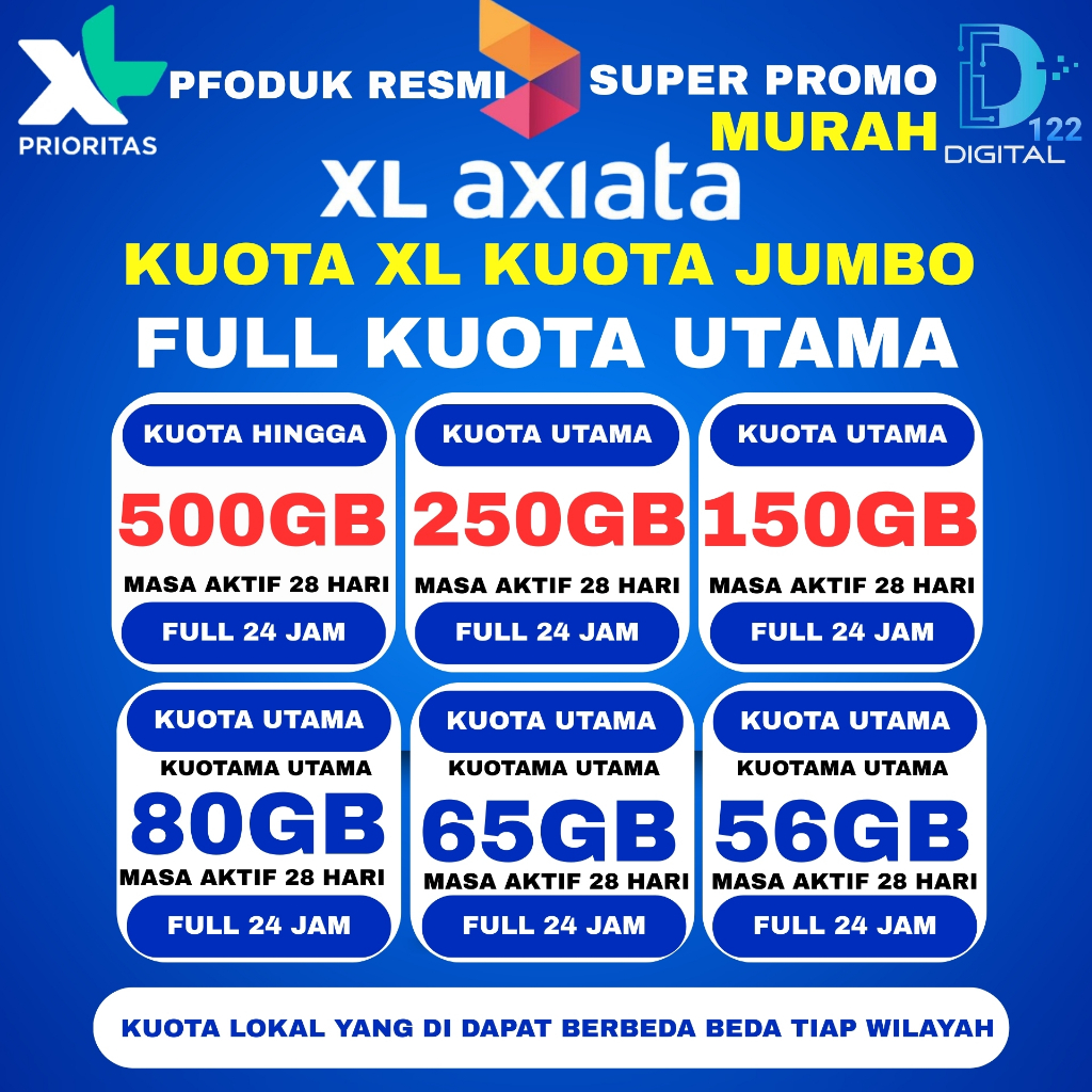 PROMO PAKET DATA XL BEBAS PUAS KUOTA FULL KUOTA JUMBO NASIONAL TANPA PEMBAGIAN 24JAM