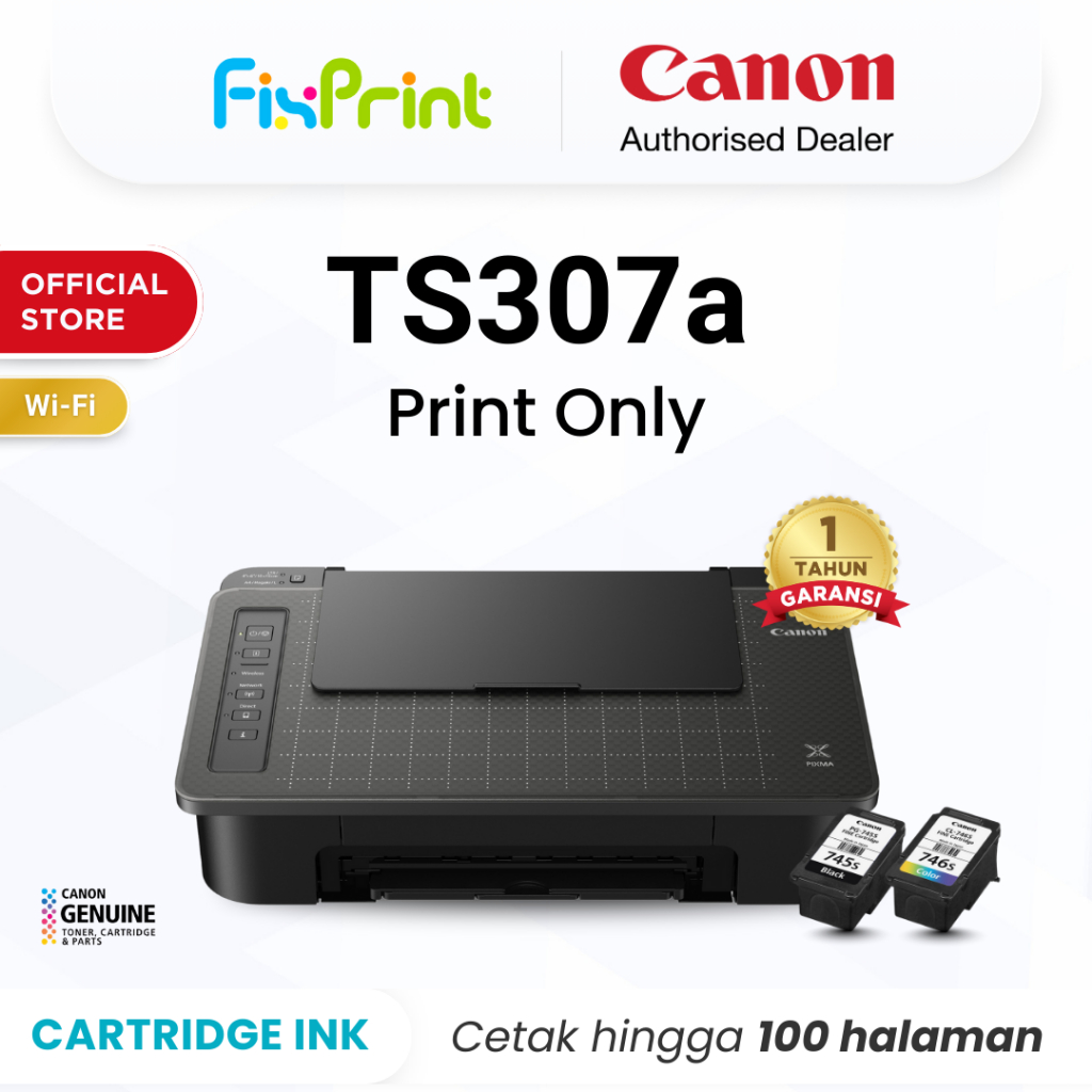 FixPrint Printer Canon TS307a - Inkjet Wifi Wireless Print Only Smartphone Copy - Garansi 1 Tahun