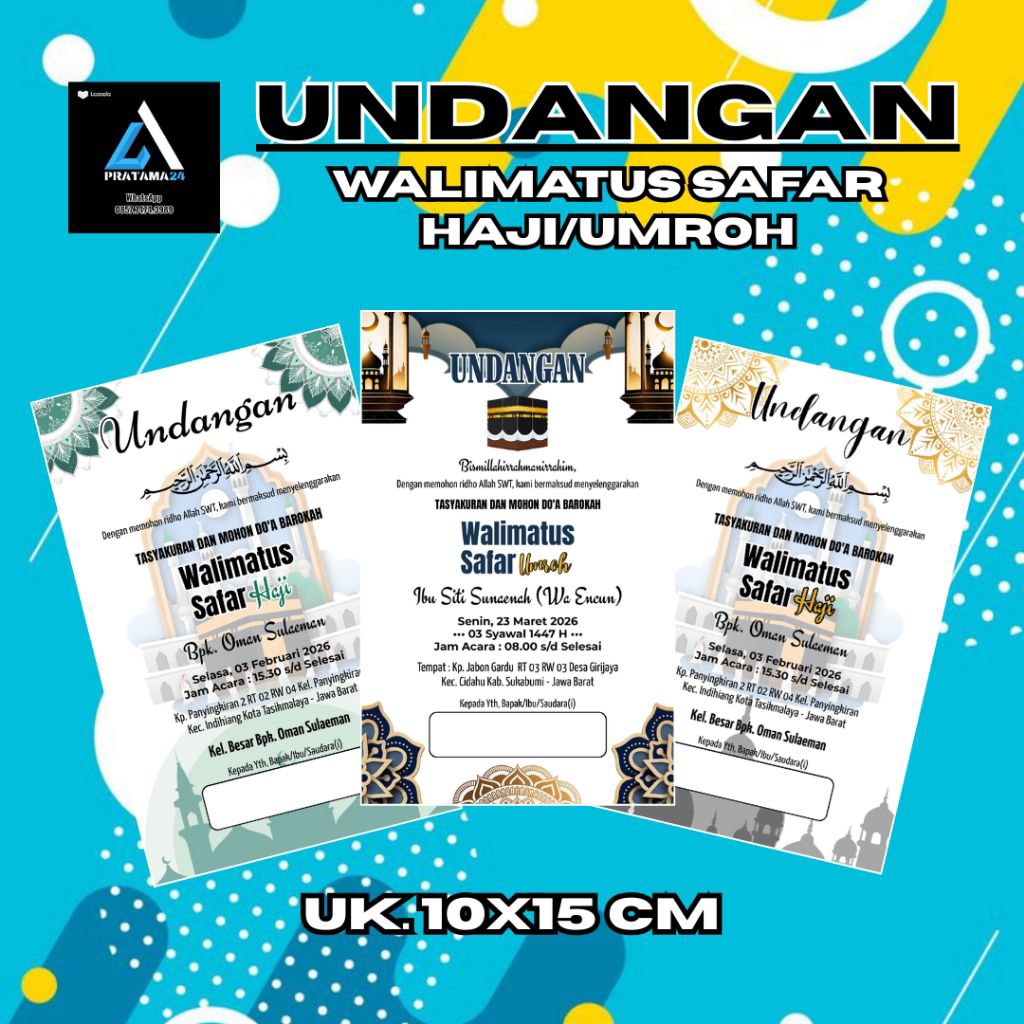 Undangan Walimatussafar Haji/Selamatan Badal Haji