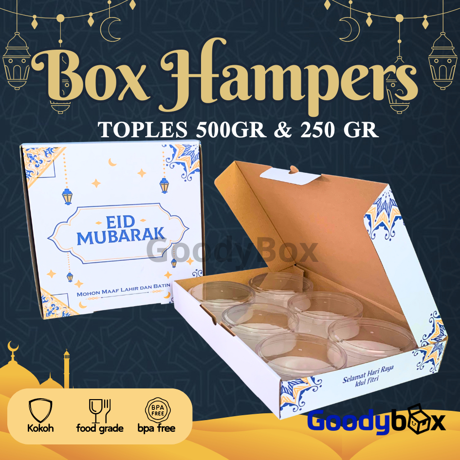 Goodybox - Box Hampers Lebaran Kue Kering Toples Bulat 250 500 gr isi 4 6 Dus Idul Fitri Souvenir