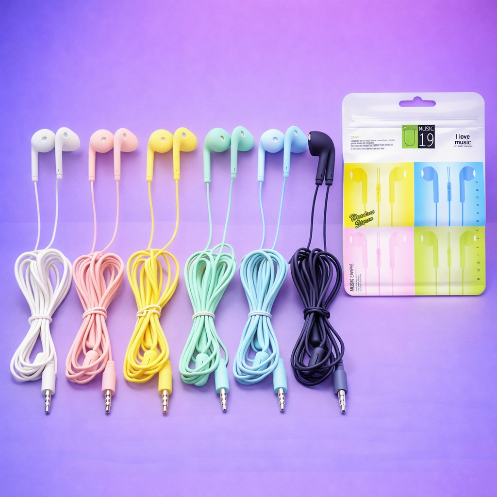 [ Packing Plastik] Headset Macaron U-19 Handsfree Macaron U-19 Earphone Macaron U-19