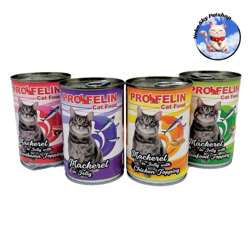 PROFELIN MACKEREL IN JELLY Makanan Kucing Basah Kaleng 400 GR