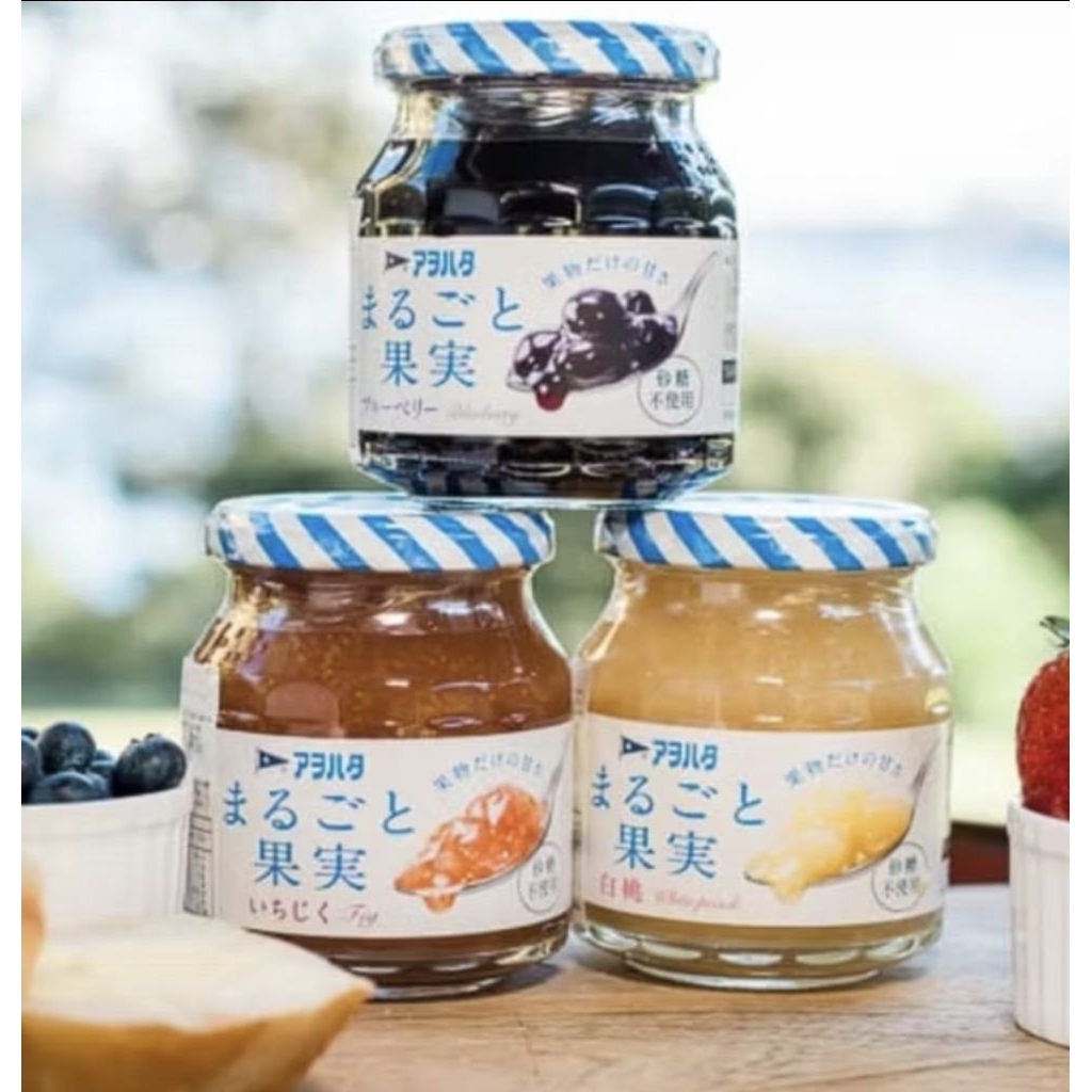 Japan Aohata Whole Fruit Blueberry Strawberry Apple Grape Peach Jam Selai Buah Jepang