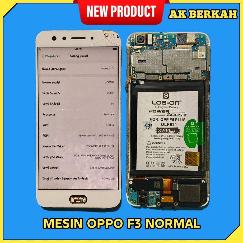 mesin Oppo f3 normal