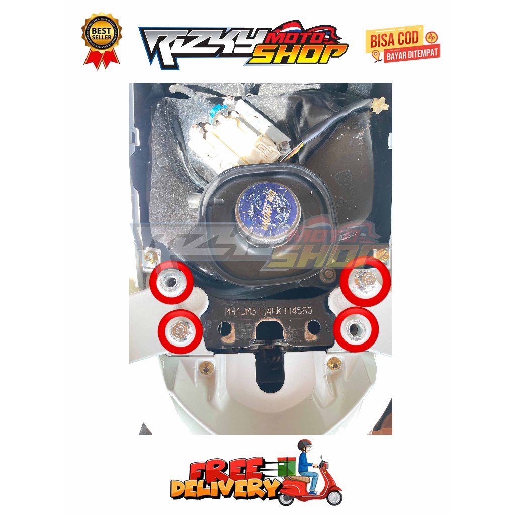 BAUT BEHEL BELAKANG ( 4 BAUT ) BEAT SCOOPY KARBU FI ESP SPACY VARIO 110 TECHNO CW TAHUN 2006 - 2014 