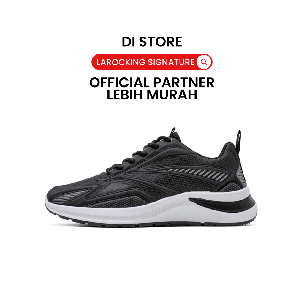 Larocking - Vega Hitam Abu | Sepatu Sneakers Running Gym Shoes