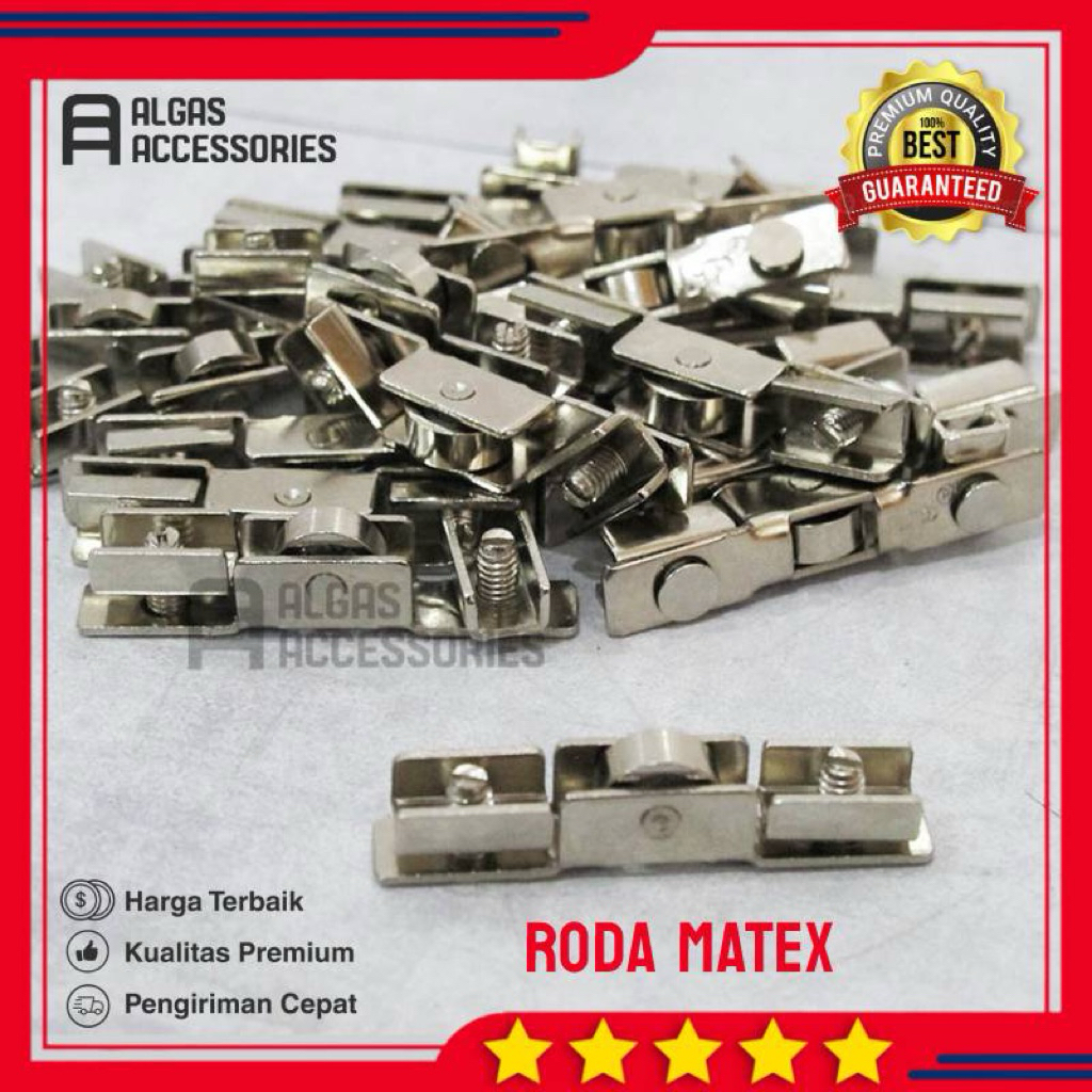 Roda Matex Kecil Premium / Roda Etalase Kaca Sliding Sleding / Rel Etalase / Roda Showcase Roller / 