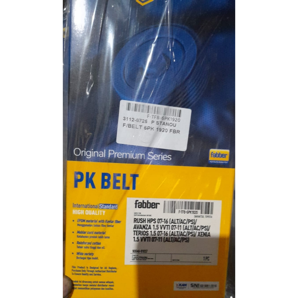 FAN BELT 6PK1920 RUSH/AVANZA/TERIOS/XENIA