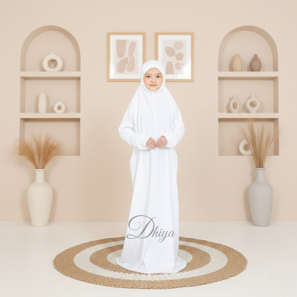 Dhiya - Mukena Terusan Anak Umur 5 - 9 Tahun Series Annaya Mukenah Anak Lajuran Anak