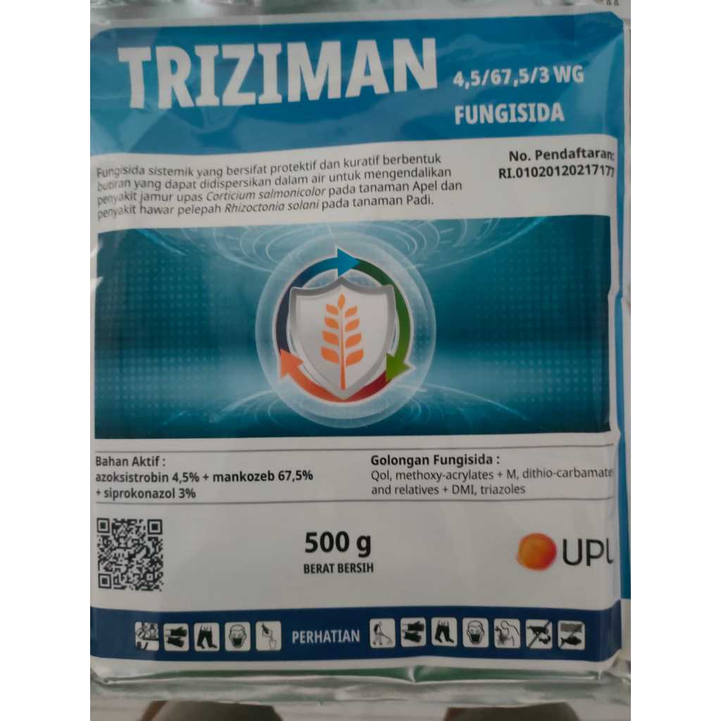 Triziman Butiran Fungisida Sistemik Protektif Kuratif Azoksistrobin Mankozeb Siprokonazol 500gr