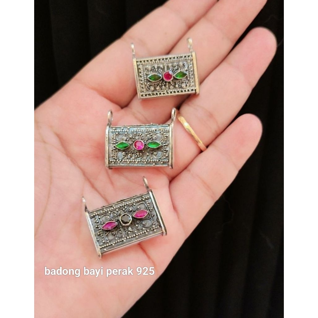 set perhiasan 3 bulanan bayi perak 925(badong bayi)