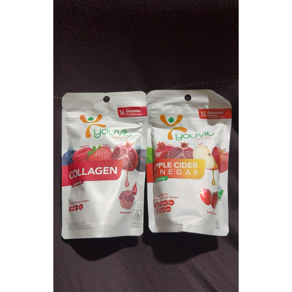 Youvit Erha Collagen  Rasa  Strawbery  / aRasa Apple 14 gummies